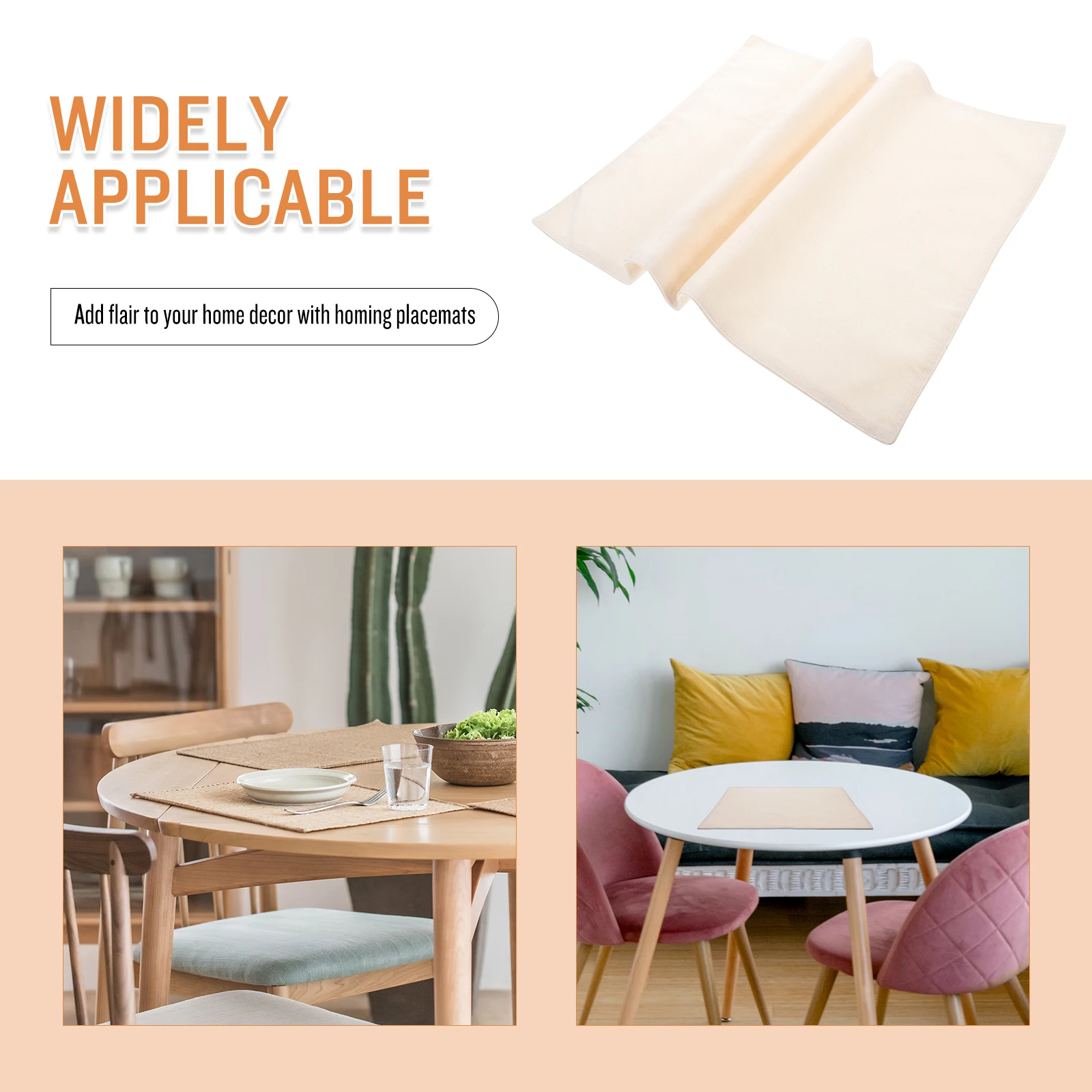 

4Pcs Rustic Linen Placemats Washable Non-Slip Table Mats for Dining Room Kitchen Linen Placemat Place Mat