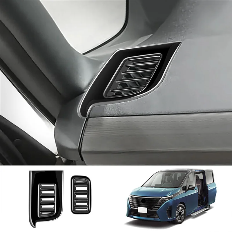 For Nissan SERENA C28 2022-2023 Bright Black Car Front Side Air Vent Cover Trim Car Styling