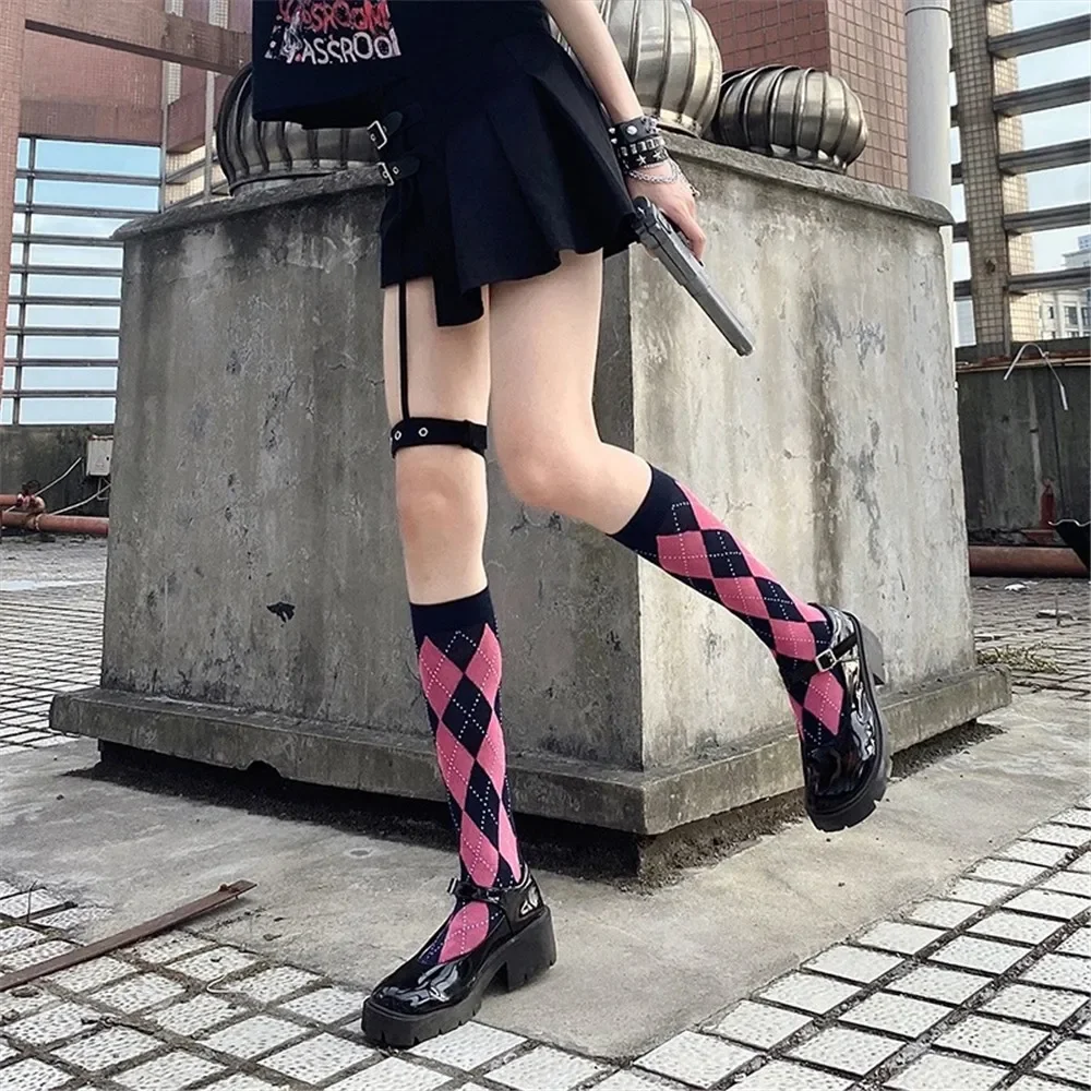 

Длинные носки, женские чулки из органического хлопка, теплые бедра, женские уличные модные повседневные гольфы для молодых девушек, Harajuku носки