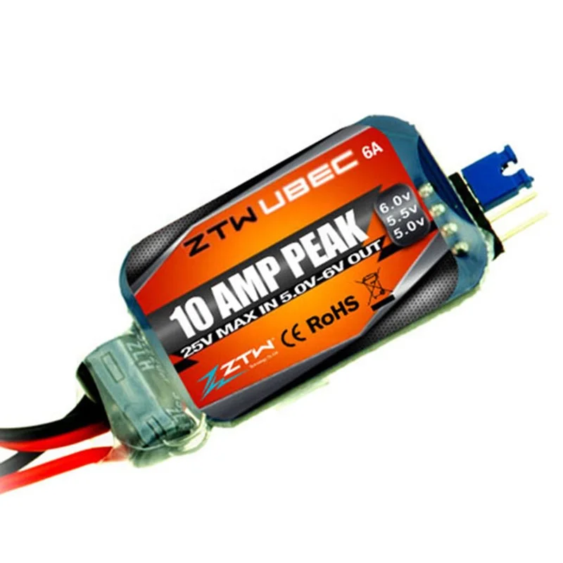ZTW UBEC 6A Ultra BEC Switch Mode Adjustable Voltage 2S-6S Lipo for RC Airplane Fixed Wing Helicopter Brushless OPTO ESC