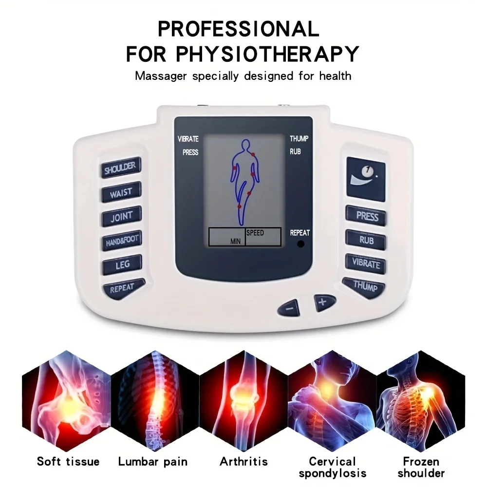 Full Body Tens Muscle Electrostimulator EMS Acupuncture Therapy Massage Relax Digital Meridian Physiotherapy Apparatus Full Set