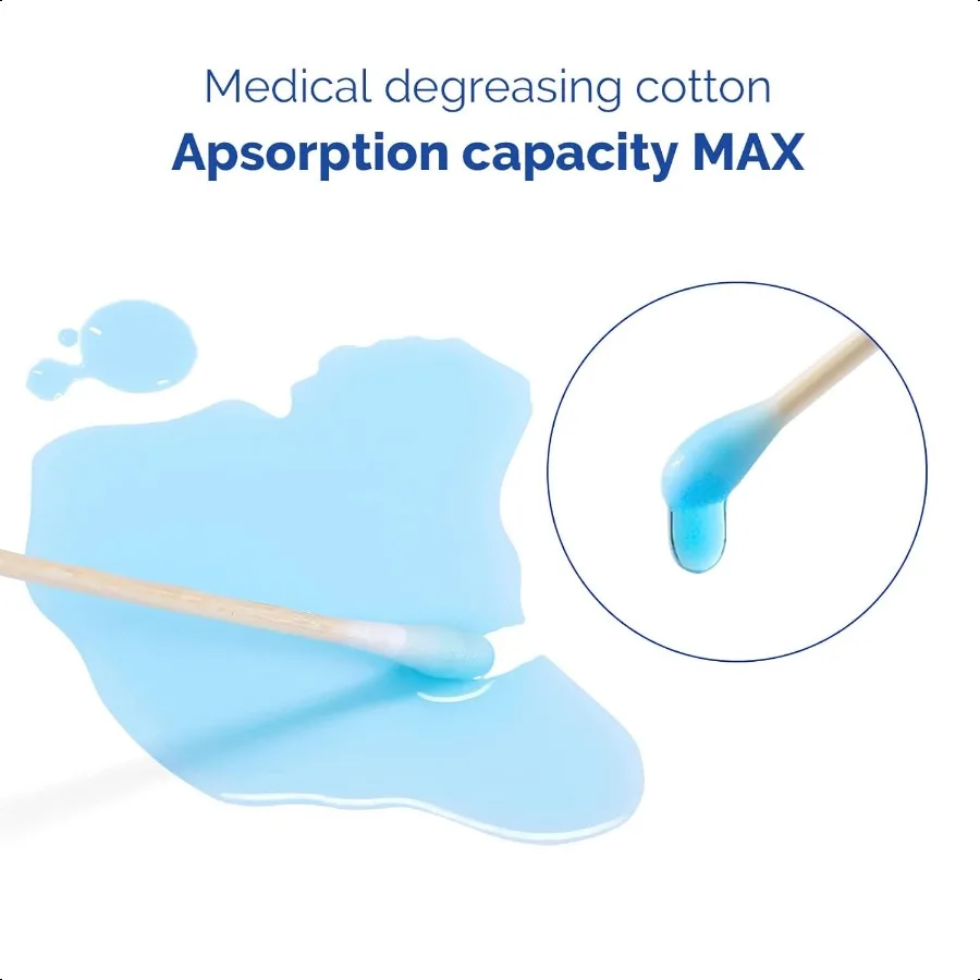 医療用綿棒 木製スティック付き綿棒 1000本入り