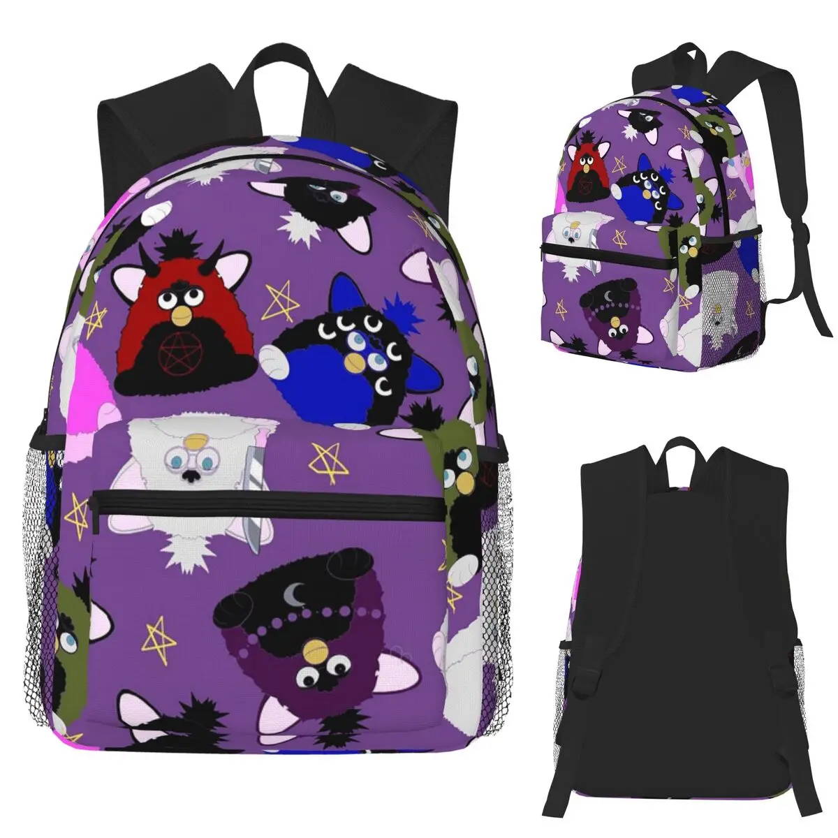 

Студенческий рюкзак с рисунком «Кошмар Фурби», школьная сумка, походный дорожный рюкзак для мальчиков и девочек, сумка для книг, сумки на плечо