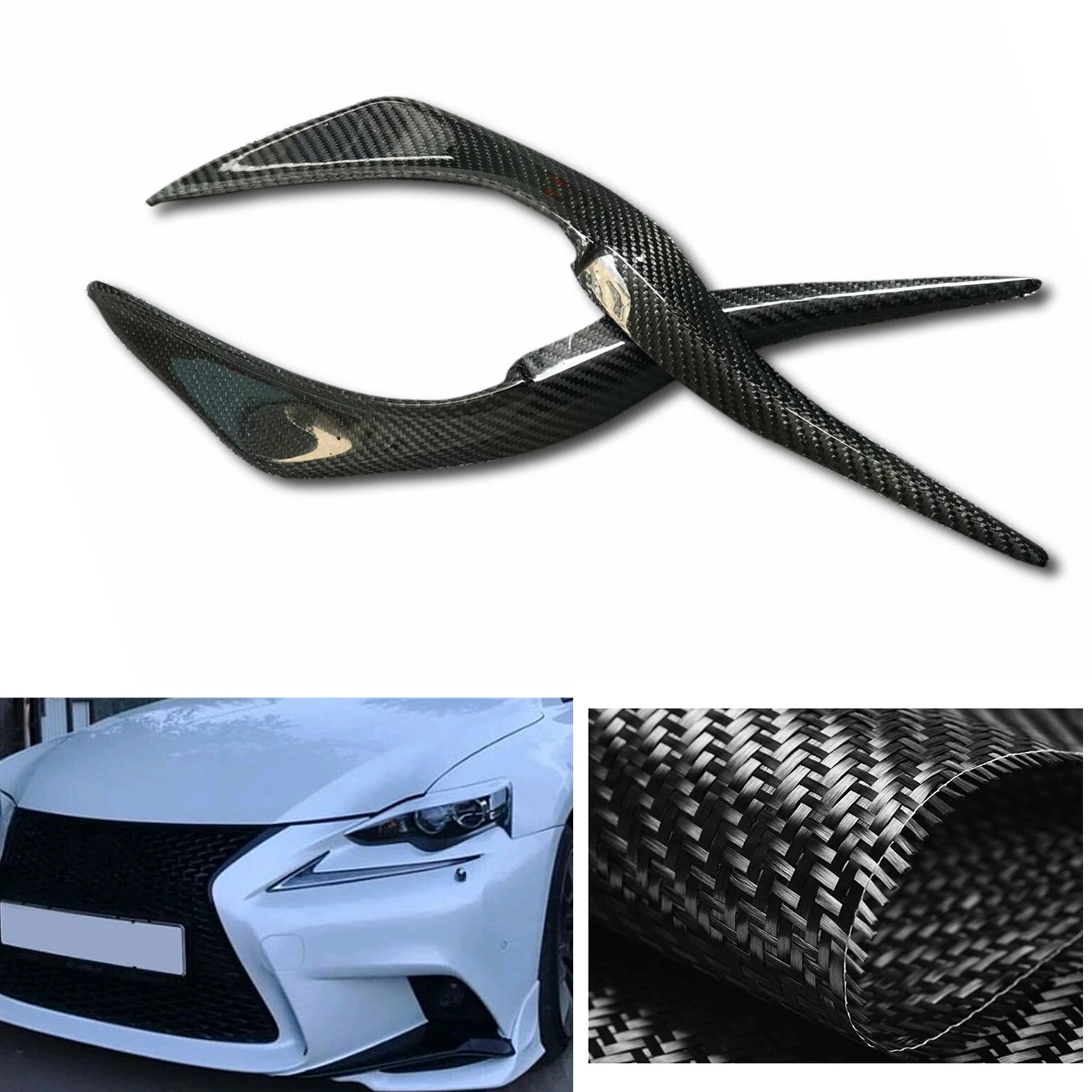 Car Headlight Eyebrow Headlamp Eyelid Front Head Light Cover Brow For Lexus IS200t IS250 IS300 IS350 2013 2014 2015 2016