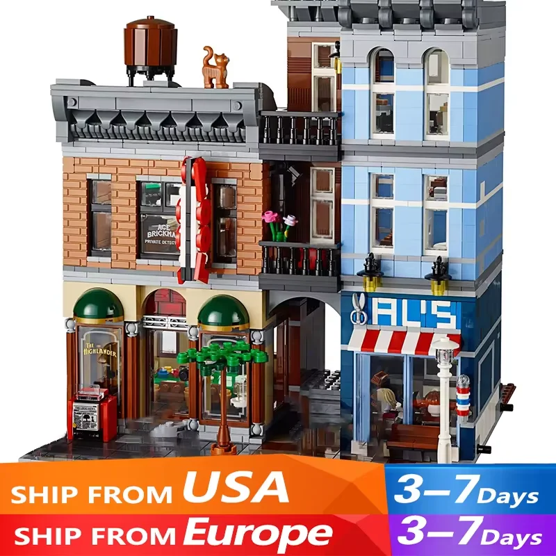 Blocos de Construção do Modelo de Arquitetura Modular, Expert Criativo, MOC Detective Office, Puzzle Toys for Gift, 2262PCs