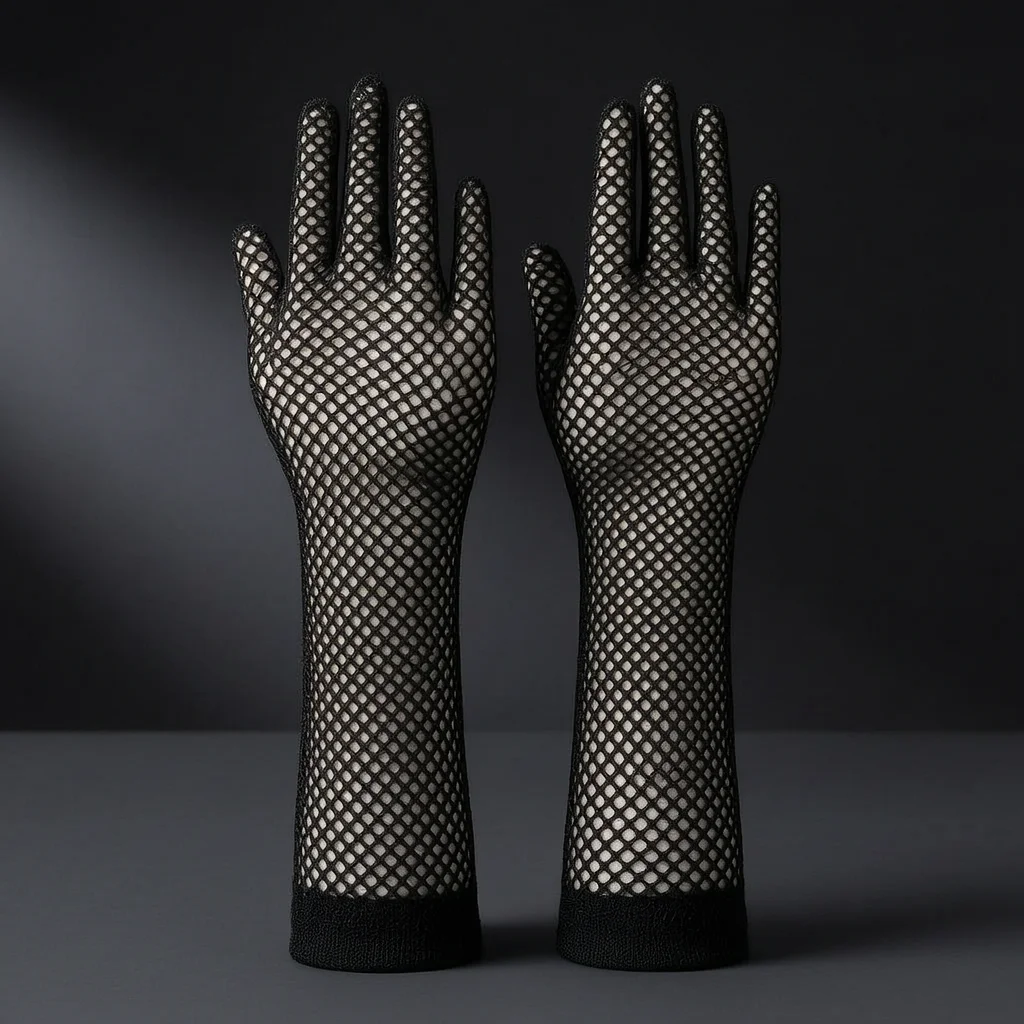 Fingerless Mesh Gloves Harajuku Punk Hollow Out Fishing Net Cosplay Stage Performance Party Accessories