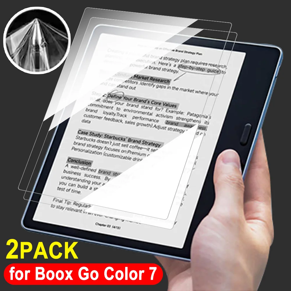 Soft HD Screen Protector Anti Fingerprint PET Film for Boox Go Color 7 E-reader Anti-scratch Nano-coated Film for Boox Go Color7