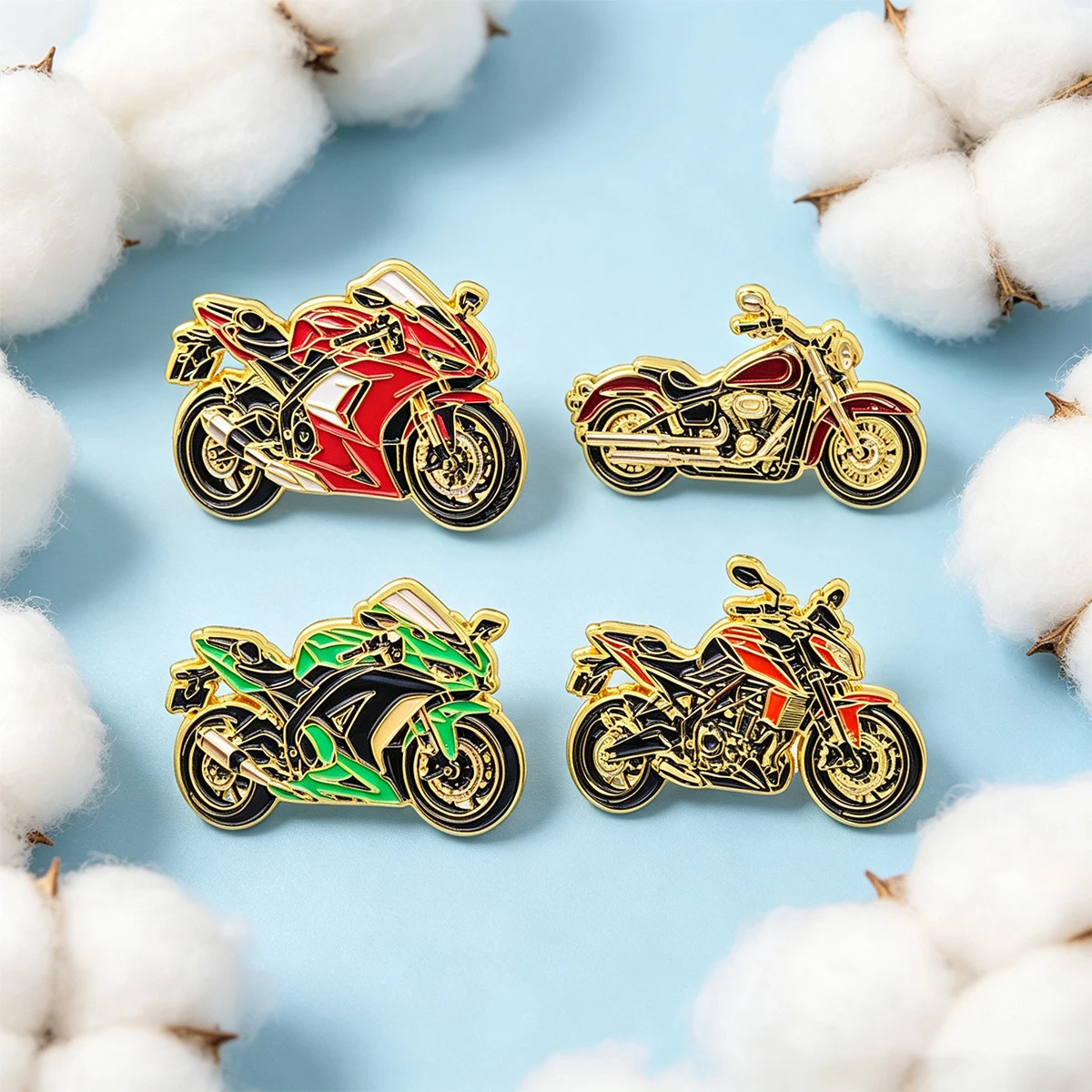 Cool Motorcycle Enamel Pins Sport & Retro Motorbike Lapel Brooches for Backpack Denim Jacket Biker Lover DIY Decor Gift