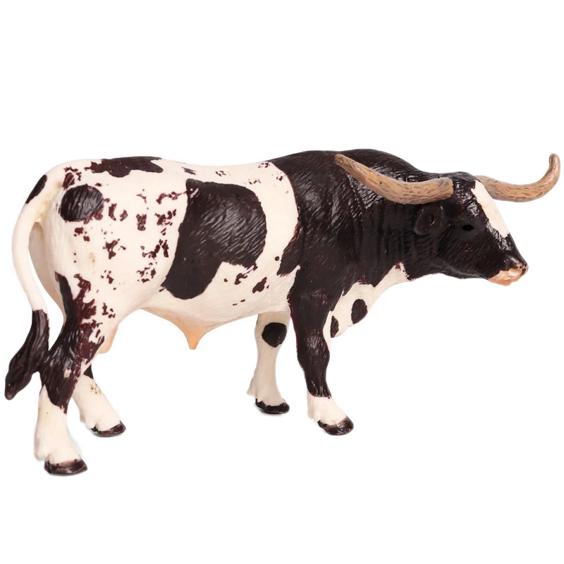 Plastic Texas Longhorn Stierenvee Actiefiguren Statische Schattige Modelcollectie Koeienmodel Speelgoed Voor Kinderen