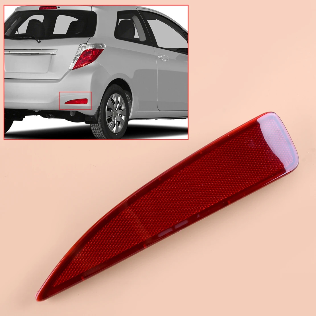 52163-52100 Car Rear Bumper Right Reflector Light Lamp Housing Cover TO1185103 Fit For Toyota Yaris Base PREMIUM CE L LE 2012