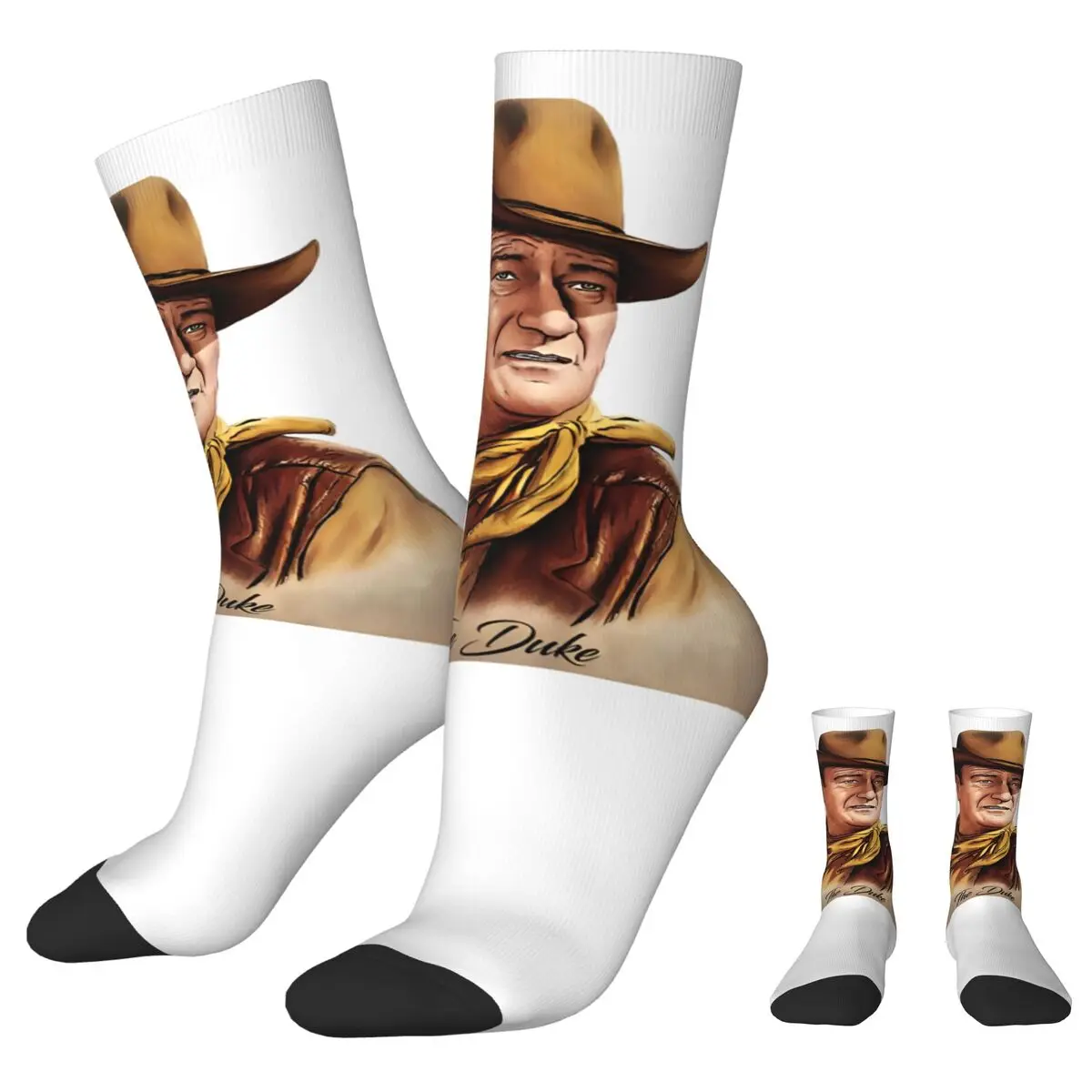 Adults Men Socks John Wayne The Dukes Stockings Winter Vintage Soft Breathable Socks Custom Outdoor Anti Slip Socks