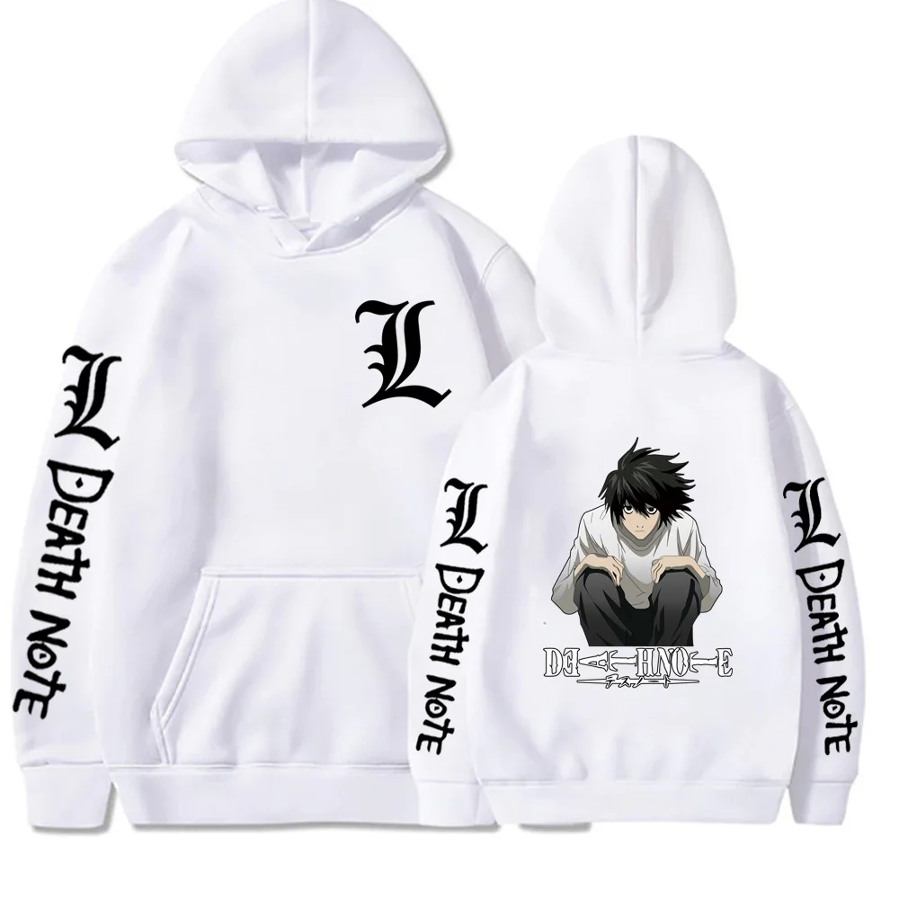 Death Note Anime Clothing L·Lawliet Print Hooded Men Women Hoodies Oversized Streetwear Harajuku Sweatshirt Male Pullover Tops