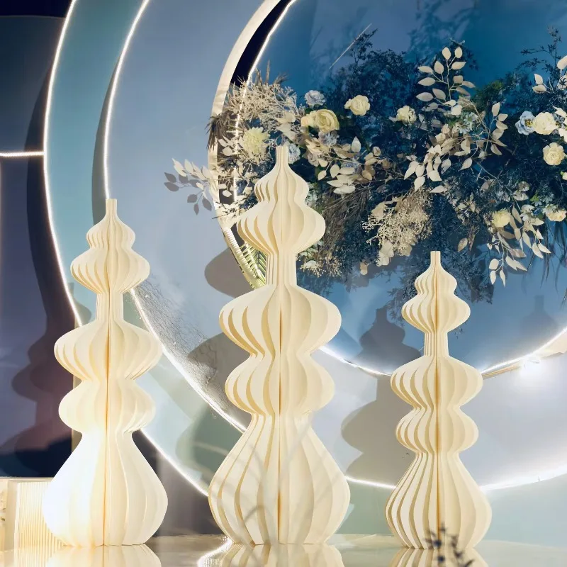 DG012 Unique Tower Design Paper Folding Plinth Pillar Pedestal For Wedding Party event Decoration