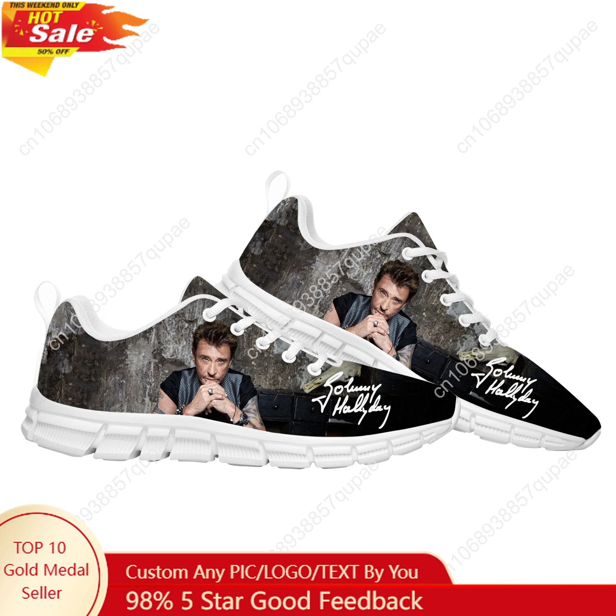 

Johnny Hallyday French Rock Singer Sports Shoes Men Women Teenager Sneakers Lightweight Casual Hiking Sneaker Custom Built Shoes