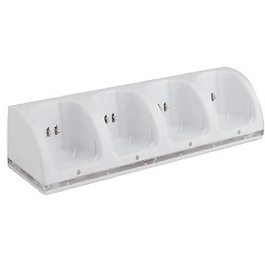 Remote Controller Dock Stand 4 Port Charging Station with Rechargeable Batteries for Wii Controllers Gaming