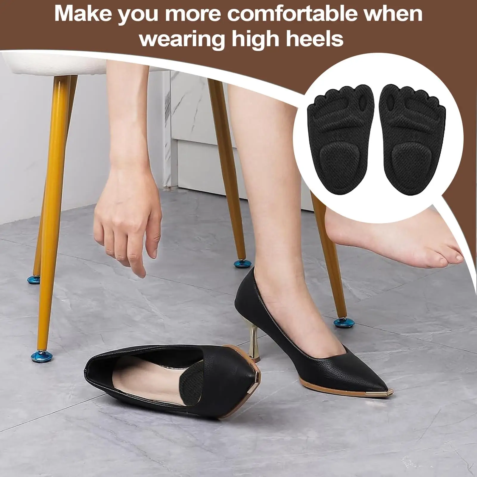 Metatarsal Pads Adhesive Universal Fit Size Inserts Foot Pads For Shoes For Women Forefoot Support Instant Relief All-Day