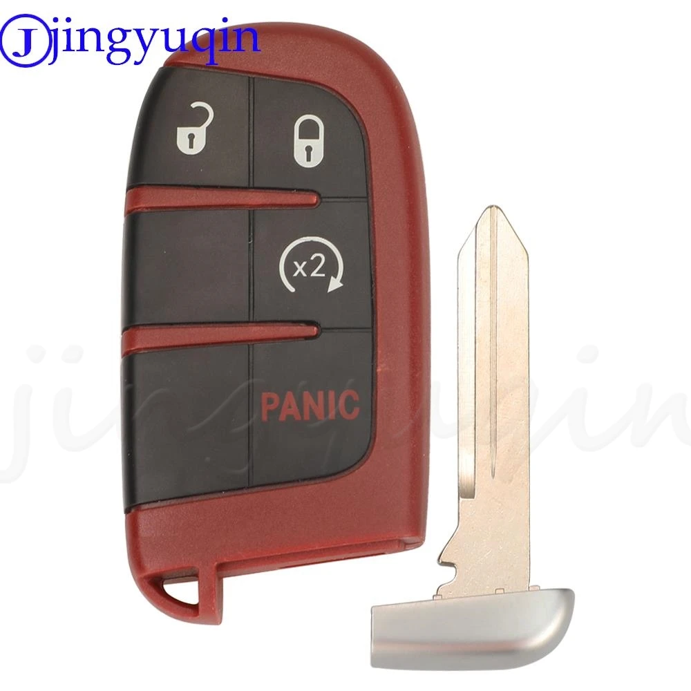 jingyuqin Fit SRT Hellcat Remote Car Key Shell Case Red For Dodge Dart Challenger Charger Durango Journey For Jeep Chrysler 300