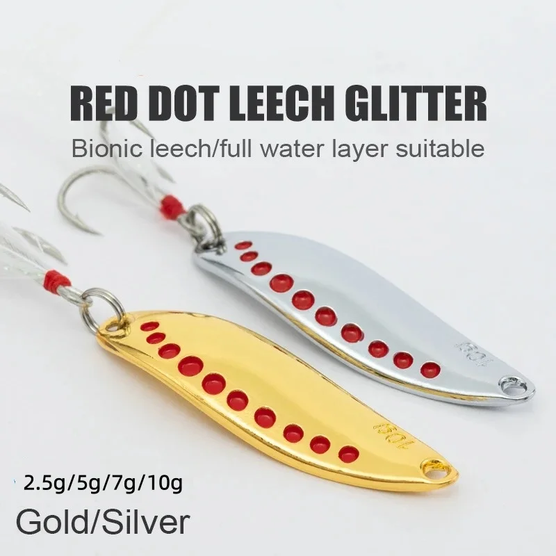 

Metal Spoon Fishing Lure with Feather Treble Hook 2.5g-10g Gold Silver Hard Bait Casting Wobbler for Trout Pike Bass Perch