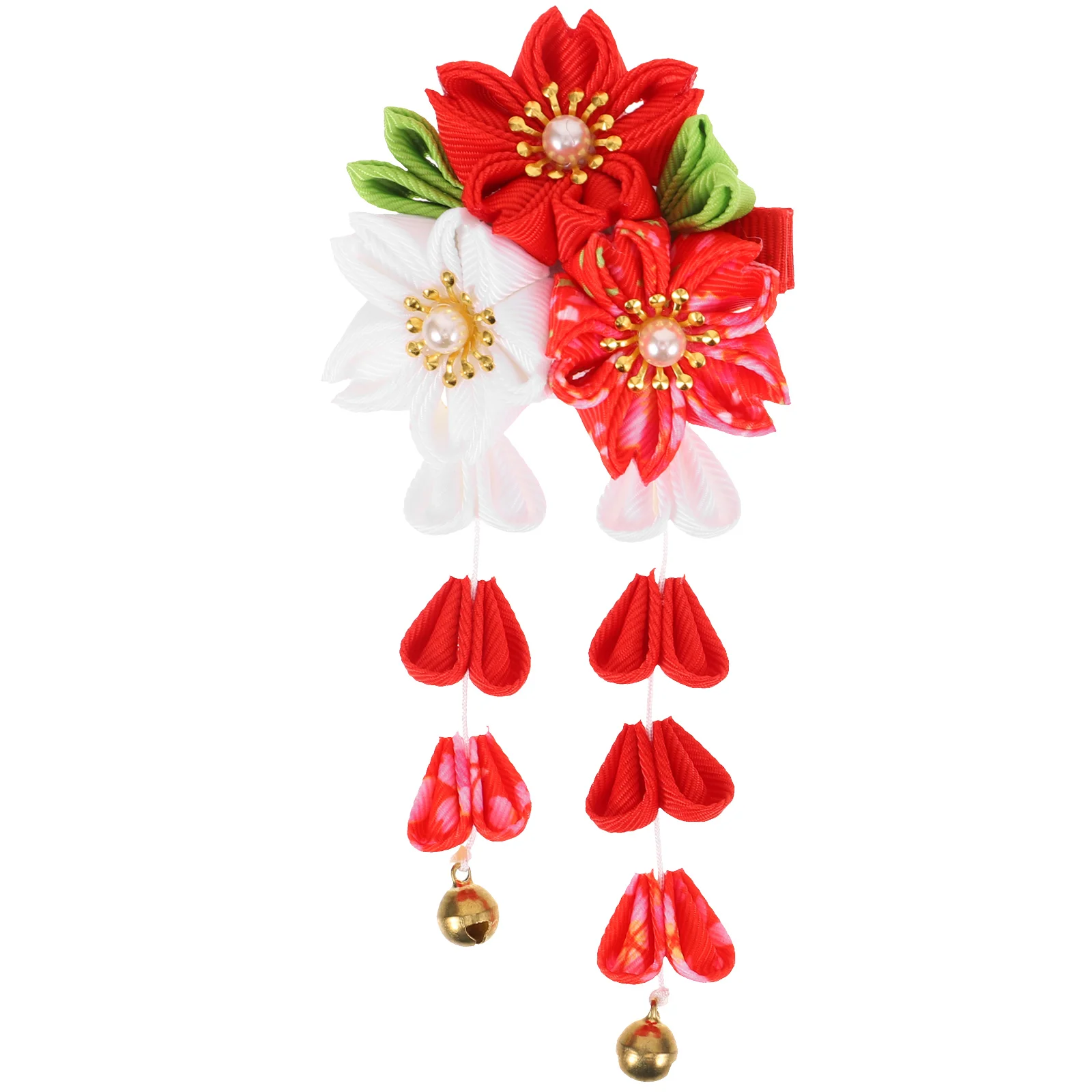 

Red Flower Tassel Japanese Kimono Hair Clip Women Accessories Party Photo Shoots Family Gatherings Teen Girls Fashion Charm