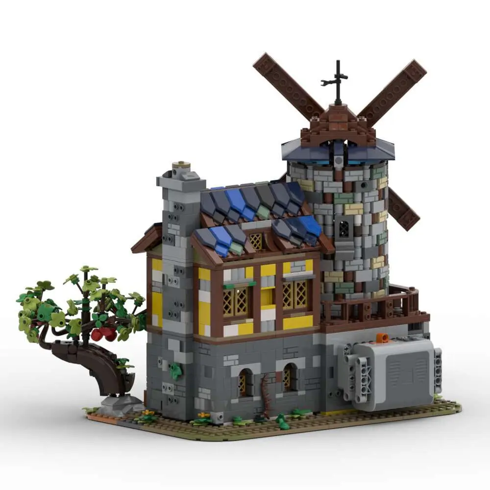 

Motorized Windmill with Power Functions Medieval Building 1675 Pieces MOC