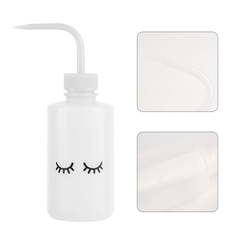 250 ml Lash Logo Falsche Wimpern Reinigung Flasche Gebogene Auslauf Reiniger Gießkanne Augenbraue Entferner Waschen Flasche Make-Up-Tools