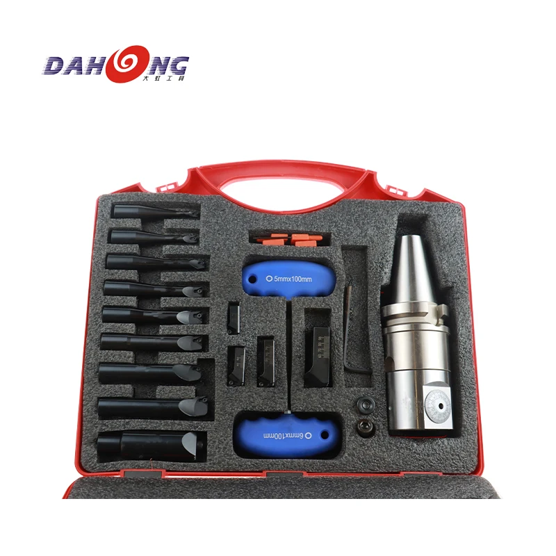 

DAHONG High Precision Boring Head Set Boring Range 6-90 BT40-HBOR48 Extra Fine Boring Head With Micro Adjustment (Tool Kit)