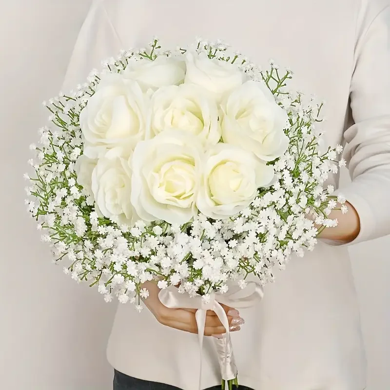 90pcs Real Touch Baby's Breath Artificial Flowers - Oxidation Resistant, Bulk Bouquets With Stems For Home & Office Decor, Perfe
