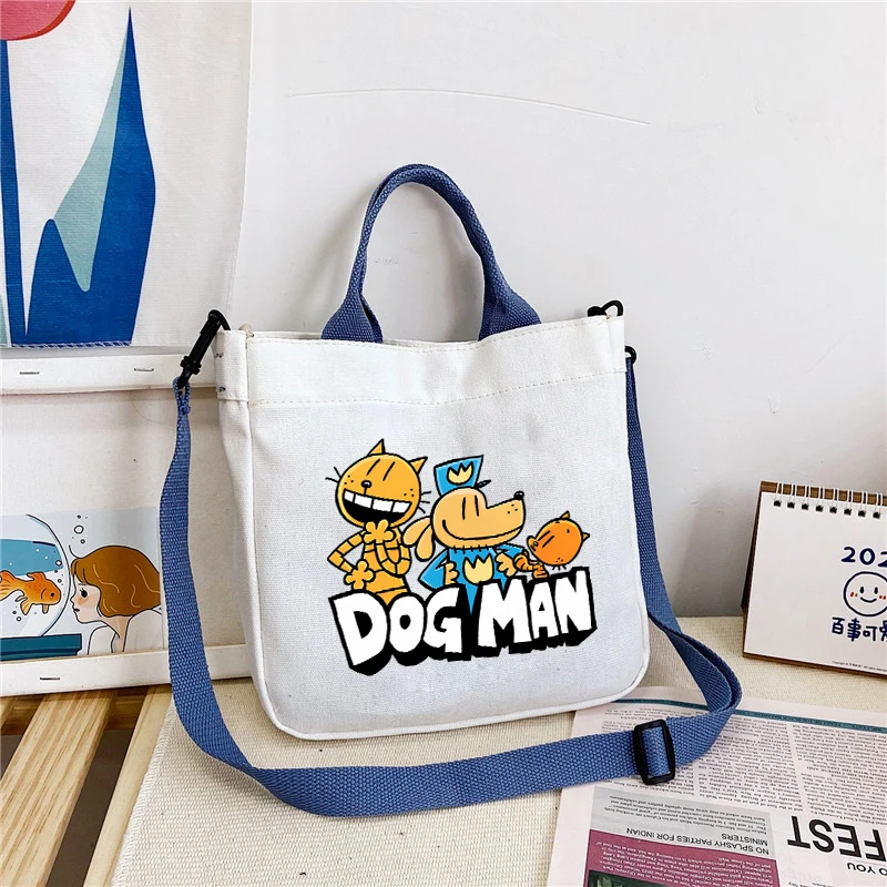 Dogs Mans Canvas Shoulder Bag Cute Cartoon Messenger Bags Fashion Printed Crossbody Pouch Birthday Gifts Daily Commute Handbags