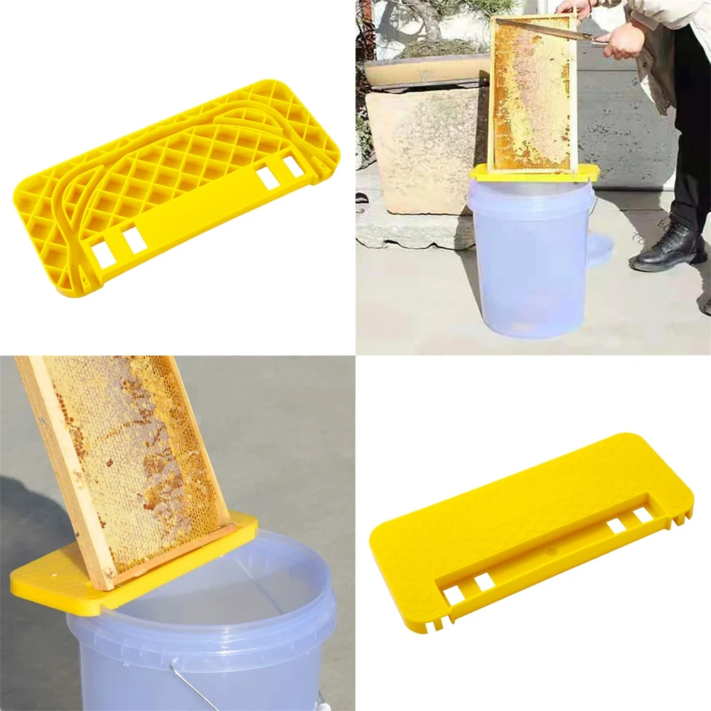 Honey Cutting Spleen Plate Honey Uncapping Tank Holder Yellow Plastic Honey Bucket Scraper Tool Beekeeper Flat Honey Shelf