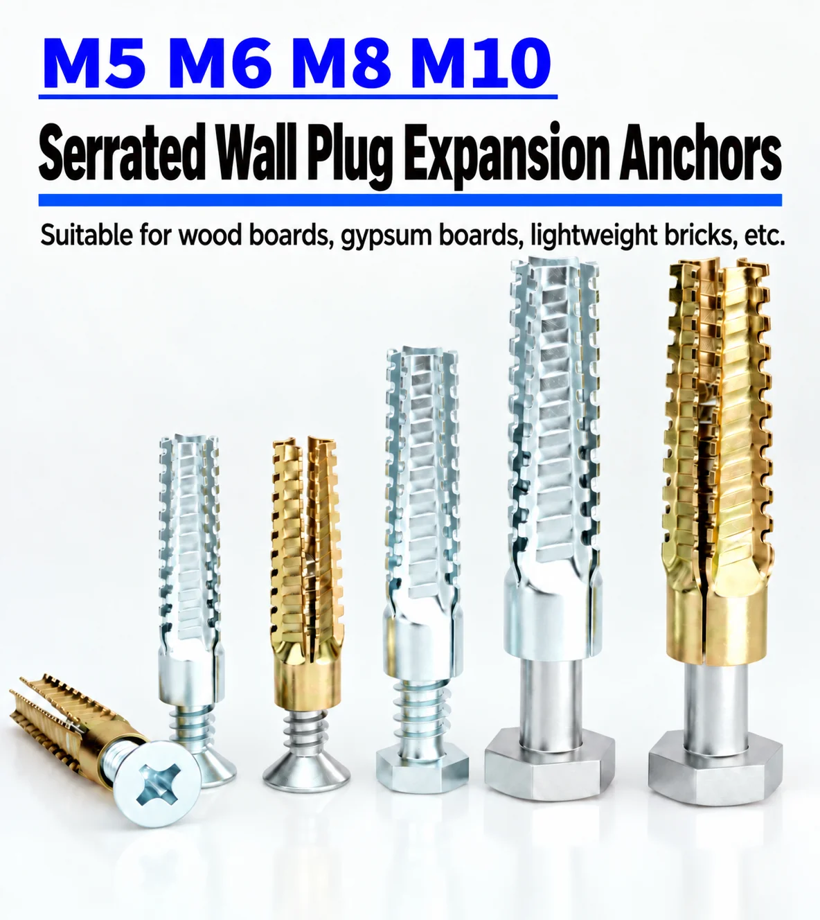 M5 M6 M8 M10 serrated expansion tube metal expansion screw kit self tapping screw pipe drilling plug fastener bolt anchor