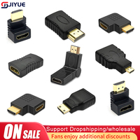 9 Types HDMI Adapter 90 270 Degree Right Angle Male To Female Converter 4K HD Connector For HDTV PS4 Lptop TV Box HDMI Extender