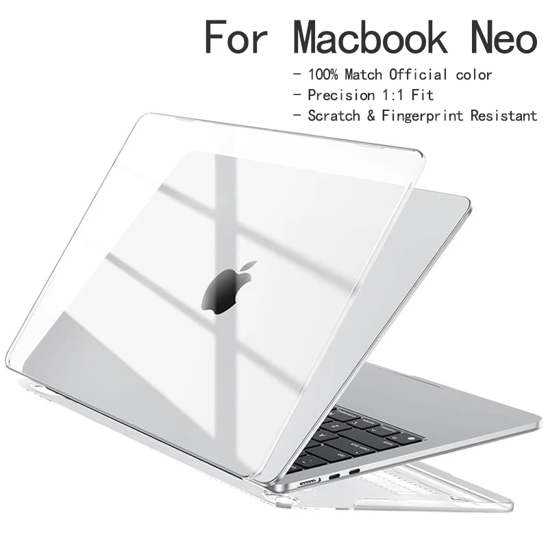 Crystal Clear Laptop Case for Macbook Neo 13 2026 Air 15 M4 M3 Hard Cover for Mac Book Pro 14 M1 M2 M5 14 16 Sleeve Accessories