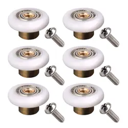 6pc Shower Door Rollers Wheel Set Bathroom Glass Door Replacement Part Runner Sliding Shower Door Roller Wheel-Roller