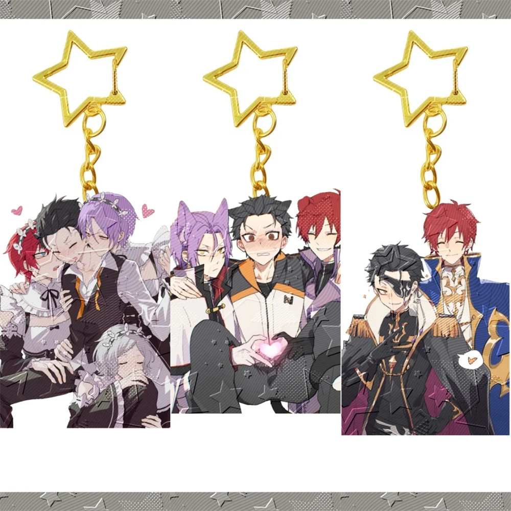 6cm Re:ZERO -Starting Life in Another World Acrylic Keychain Characteristic Characters Ornament Accessories Collection