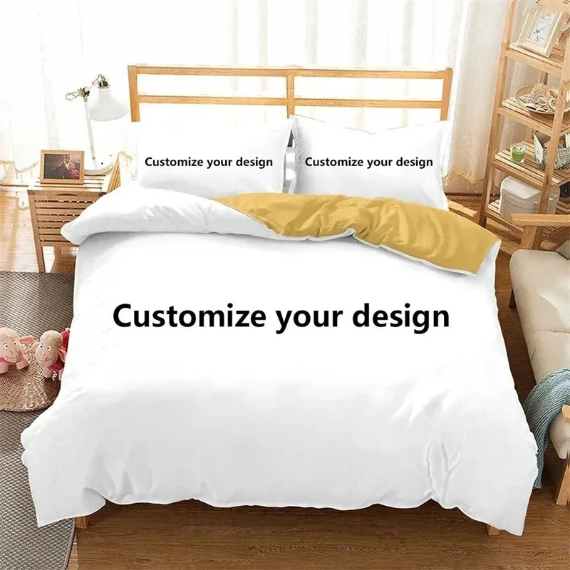 Juego de cama personalizado 3D, funda nórdica de Color con texto y foto personalizada con funda de almohada, tamaño doble, Queen, King, POD, envío directo