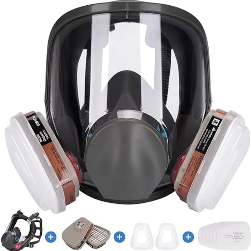 Reusable full face respirator 6800 for painting, mechanical polishing, logging, welding, and other job protection