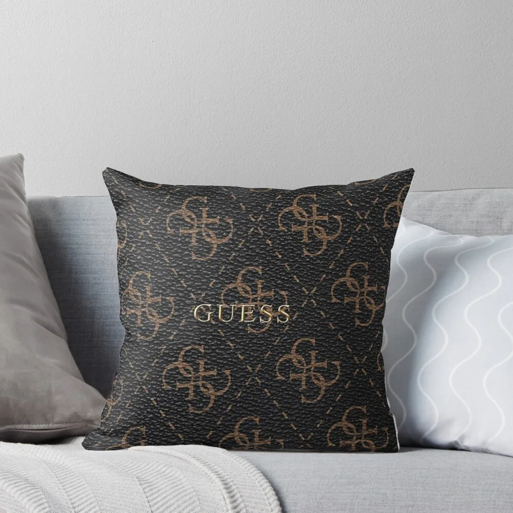 

black pattern gues Throw Pillow Sofa Cover Embroidered Cushion Cover