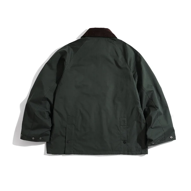 Vintage Corduroy Workwear Jacket for Men & Women Spring Autumn Casual Outdoor Hunting Style Blazer with Plaid Pattern