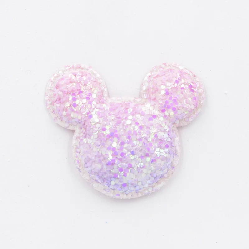 10Pcs Glitter Hair BB Clip Decor Accessories Paillette Mouse Padded Appliqued for DIY Crafts Clothes Headwear Stick Patches