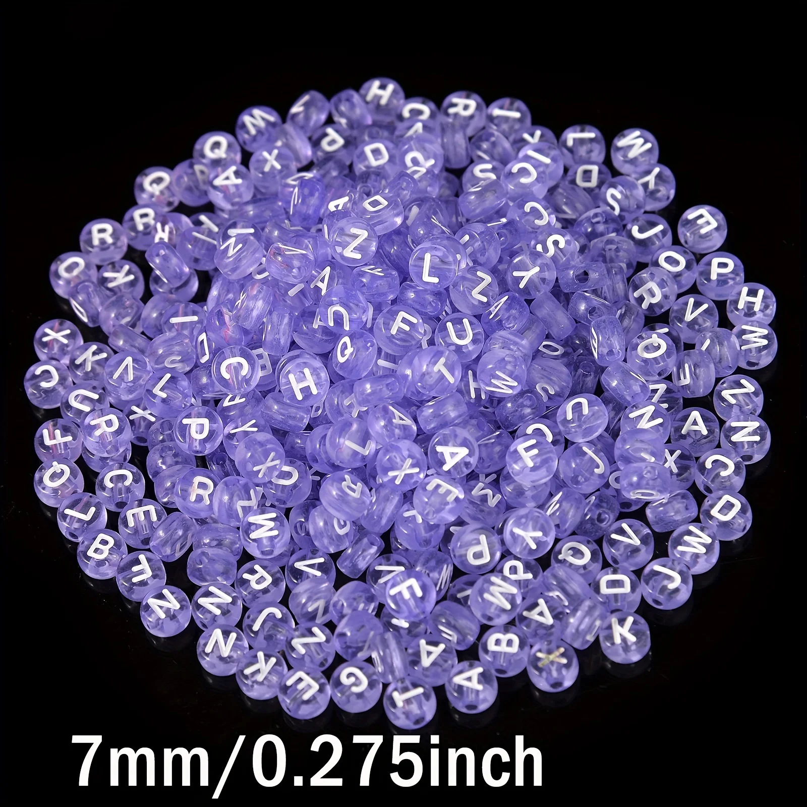 100/300/500/Pcs 4x7mm Round Acrylic Light Purple Letter Beads A-Z Mixed Loose Beads For DIY Bracelet Necklace Keychain