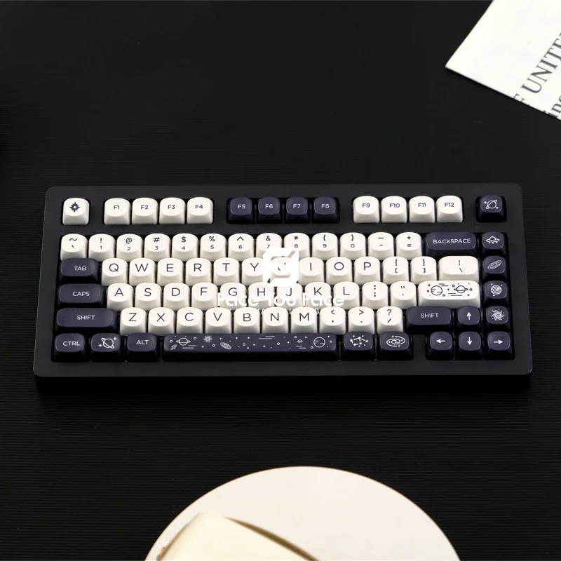 Imagem -04 - Tampa Chave Tema Galaxy 129 Teclas Gmk Moa Perfil Dye-sub Pbt Keycap com 1.75u 2u Shift para Teclado Mecânico mx Switch