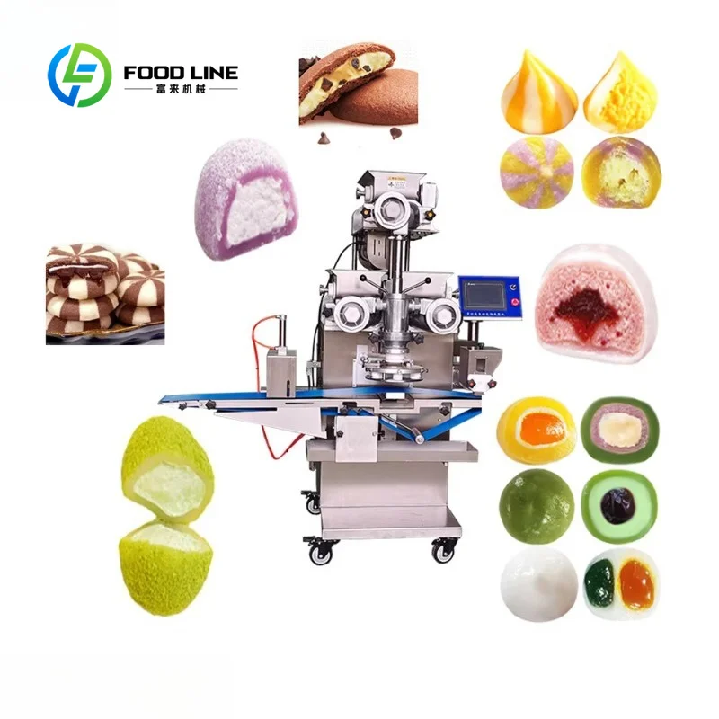 Custom stuffing machine mooncake encrusting machine full automatic high capacity forming line for central kitchen food factory