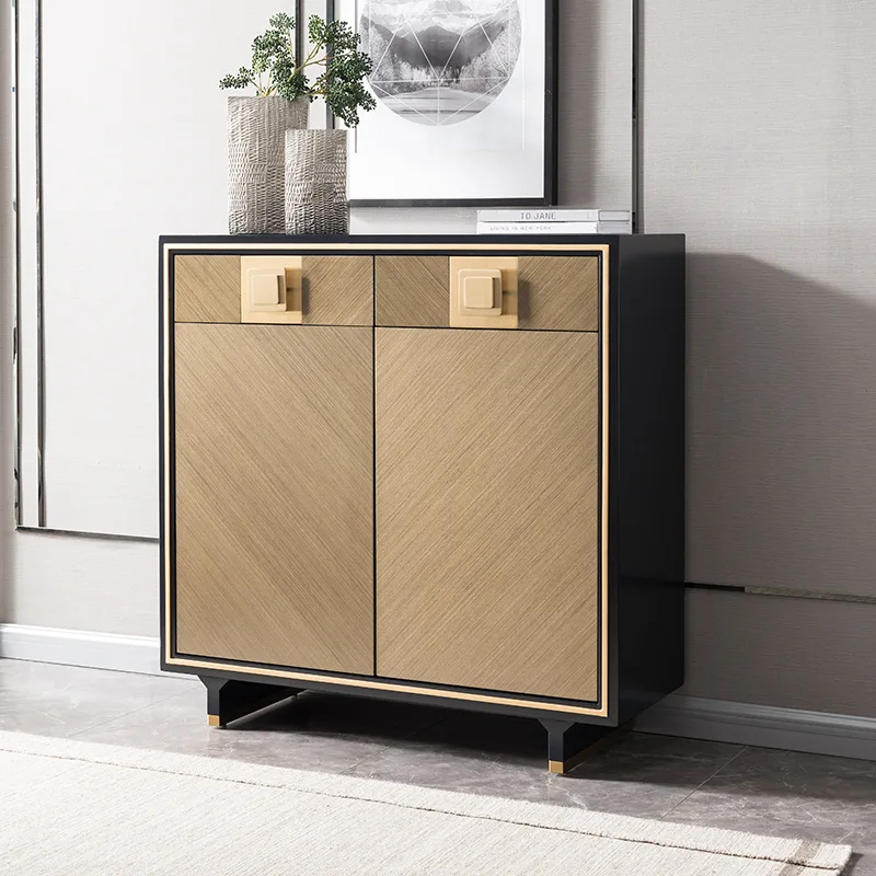 Birch foyer shoe cabinet entrance cabinet household modern simple large-capacity storage cabinet