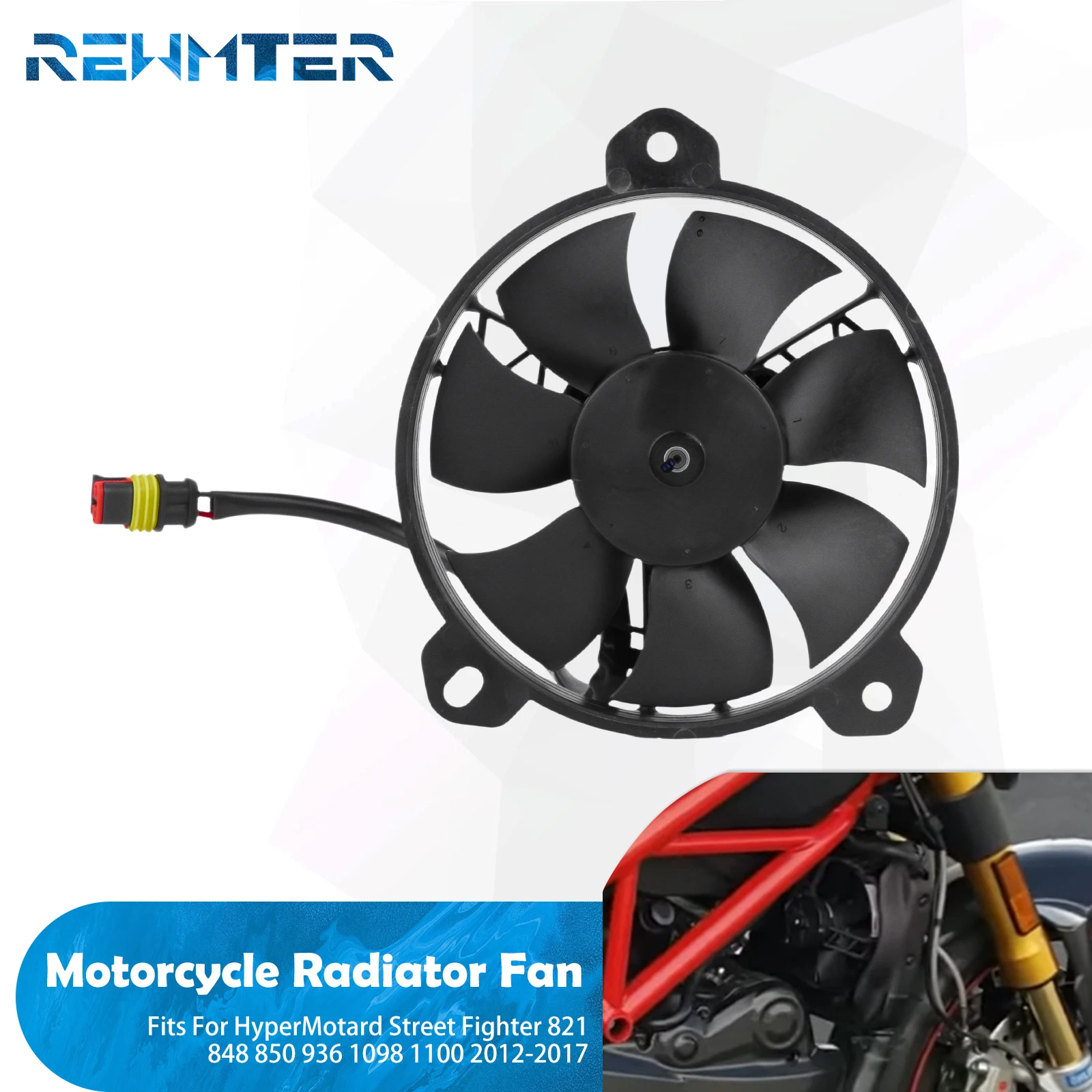

Motorcycle Radiator Water Tank Fan Cooling Cooler For Hyper Motard Street Fighter 821 848 850 936 1098 1100 2012-2015 2016 2017