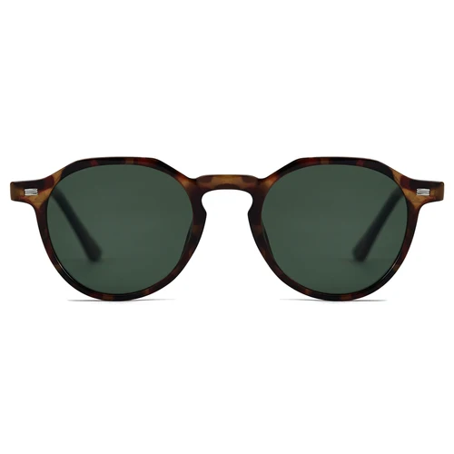 Imagen 2 del producto Kachawoo gafas de sol polarizadas para hombres leopardo verde TR90 marco acetato gafas de sol de moda mujeres unisex verano tonos viaje