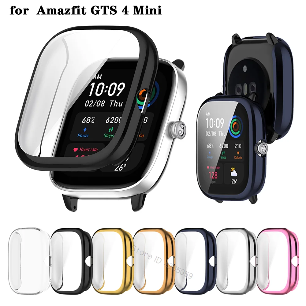 Protective Cover Case Cover Huami Amazfit GTS4 Mini Full Screen Protector Case Film For Amazfit GTS 4 Mini TPU Protector Frame