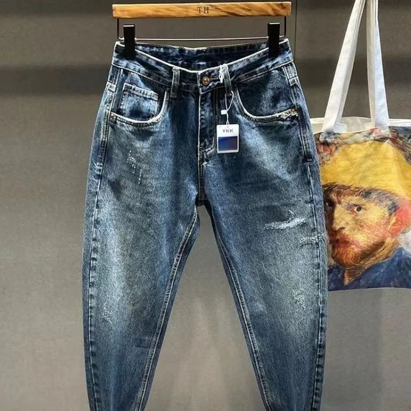 

Vintage American Pants Ins Tapered Radish Trendy Brand Dad Harlan Ripped Loose Straight Low Rise Cargo Men Clothing Jeans Hombre