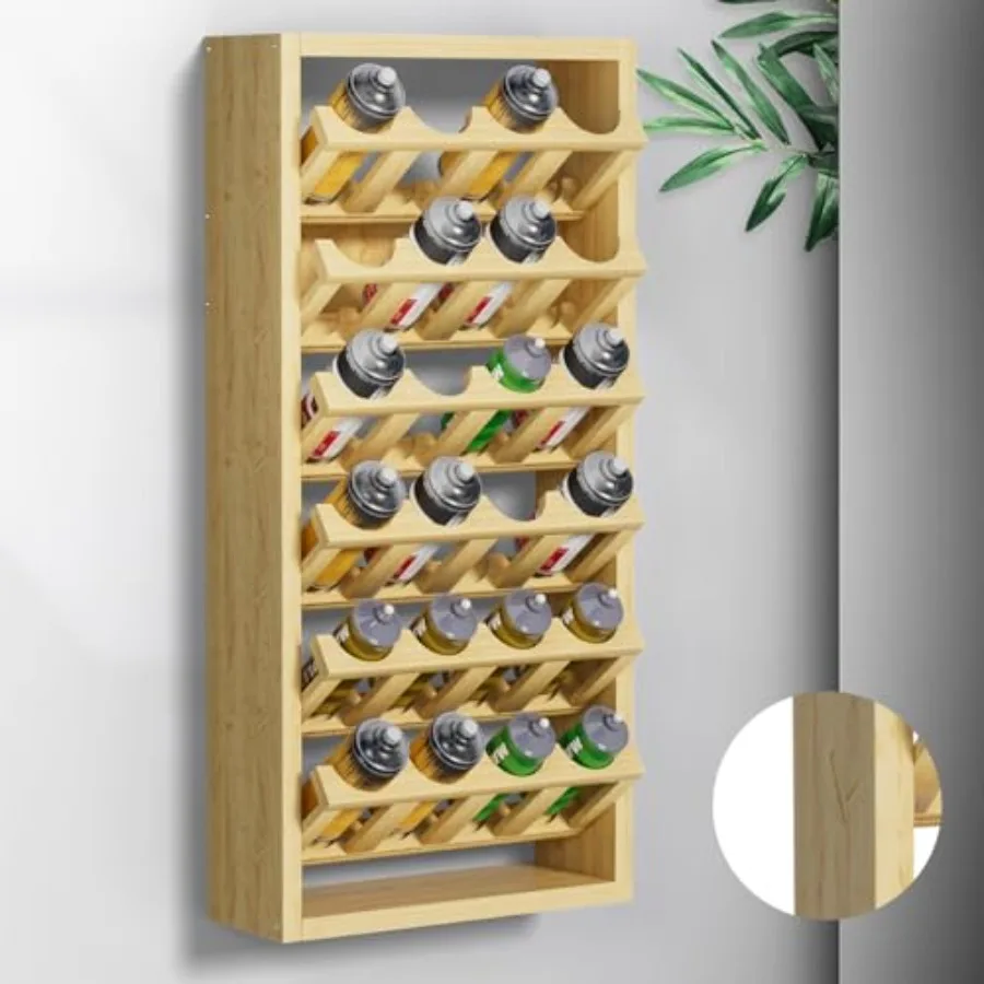

24 Can Spray Paint or Lube Can Storage Holder RackWall Mount 6-tier Aerosol Spray Paint Bottle Wooden Organizer for Garage and
