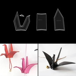 YOMDID Crane Design Acrylic Stencil Leathercraft Keychain Making Pendant Decor Mould Durable Leather Template Handcraft Supplies