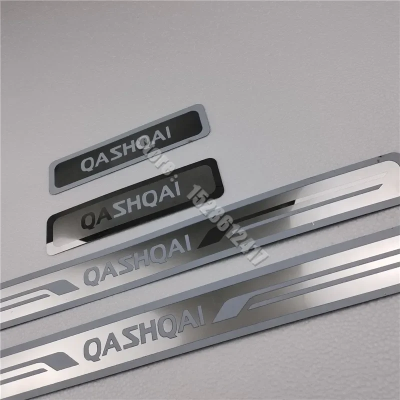 for Nissan QASHQAI J10 J11 2007-2021 Door Sill Scuff Plate Guard Stainless Steel Kick Pedal Sticker Car Styling Accessories